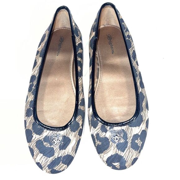 Brighton cheetah print sneaker slip on sliver heart size 8 style spots - Picture 4 of 8